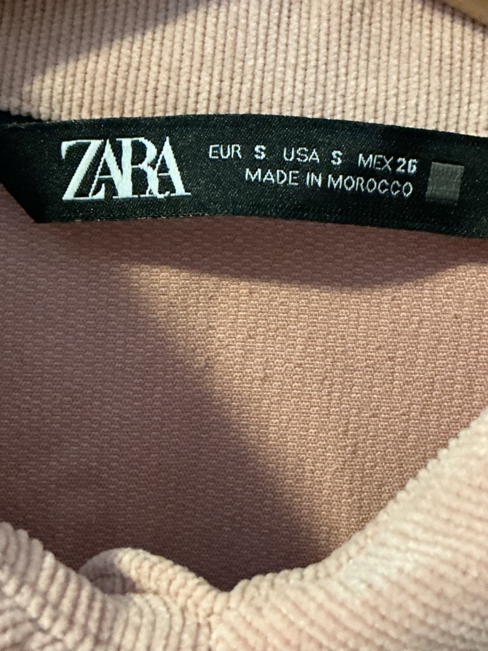 Zara Blush Corduroy Collared Button-down Dress, S - Picture 2 of 6
